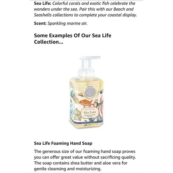 Michel Design Works TWO PACK Sea Life Foaming Hand Soap, 17.8 FL OZ - Picture 2 of 2